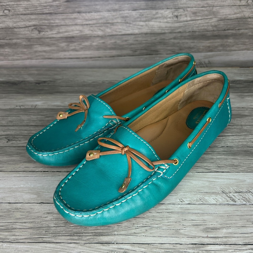 Clarks Artisan Collection Dunbar Racer Loafers Turquoise Size 10 Teal Driving